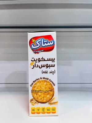 بیسکویت 370 گرم چند غله سبوس دار ستاک